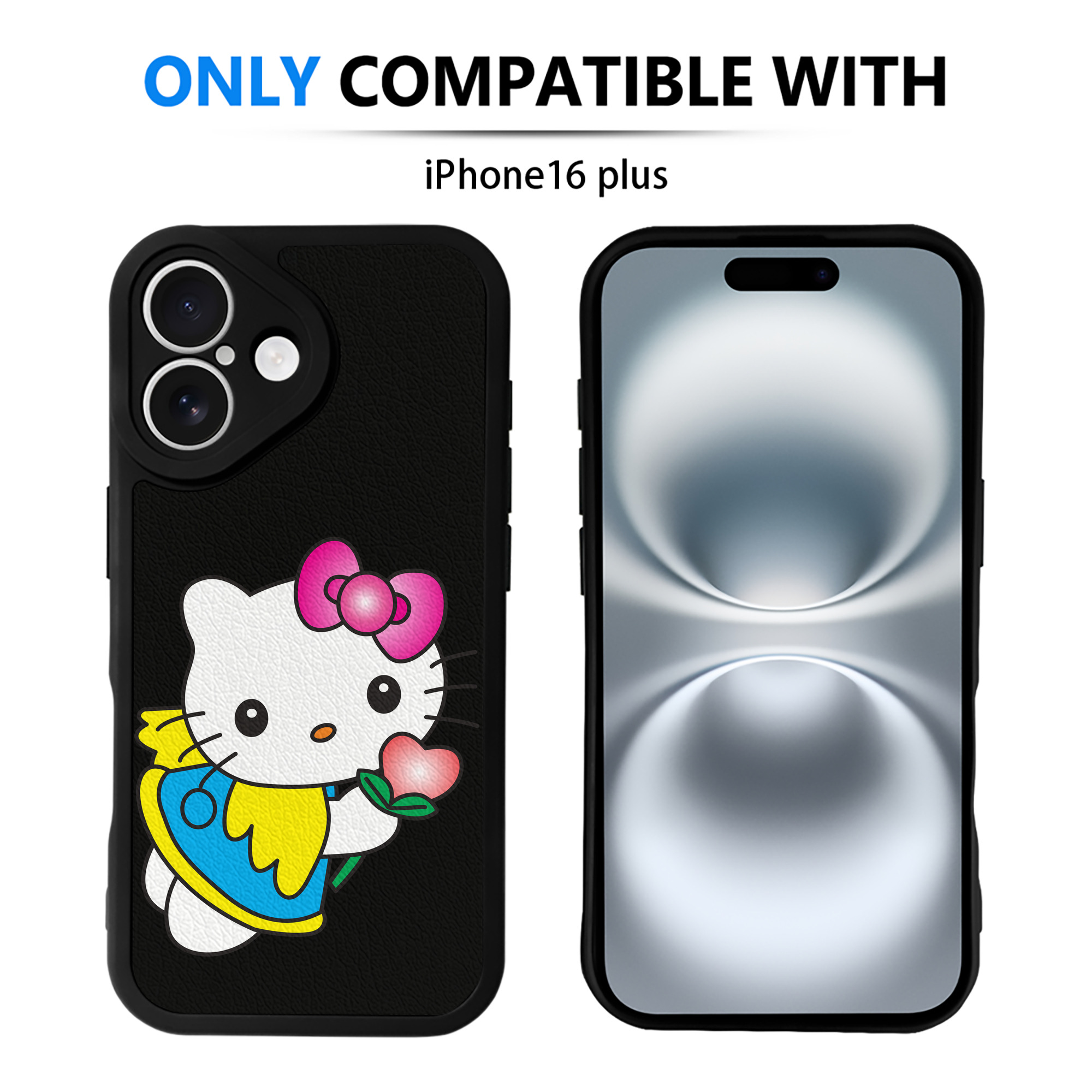 （画像用） Hello Kitty ハローキティ 【iPhone 16シリーズ対応】シリコンスマホケース（レザー調） 材質：シリコン
